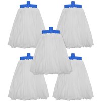 Sealey Disposable Kentucky Mop Head Pack of 5, white cotton strands with blue plastic bands.
