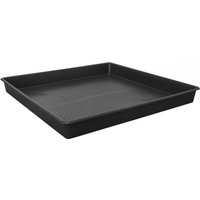 Black Sealey DRPL120 drip tray, low profile, 120L capacity, rectangular with ribbed surface and raised edges.