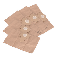 Sealey dust collection bags for PC200 series, beige paper with circular white filters, pack of 5.