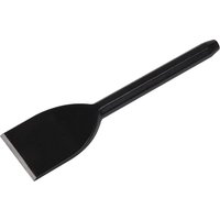 Black Sealey Electricians Bolster with a flat, wide blade and a long, sturdy handle.