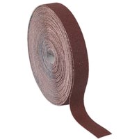 Brown Sealey emery roll with coarse abrasive texture, tightly wound in a cylindrical shape.