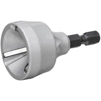 Sealey silver external deburring chamferring drill bit with hex shank and tapered cutting edges.