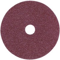 Red Sealey fibre-backed sanding disc, 115mm, with a central hole and textured abrasive surface.