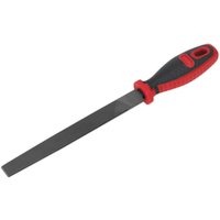 Sealey flat taper engineers file with black metal blade and red ergonomic handle.