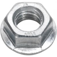 Sealey FN12 M12 zinc flange nut with serrated edges, hexagonal shape, pack of 50.