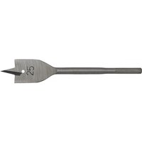 Flat wood bit by Sealey, 25mm diameter, 152mm length, silver steel with pointed tip and engraved size marking.