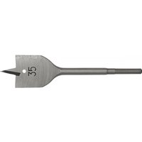 Sealey flat wood bit, 35mm diameter, 152mm length, silver steel with pointed tip and engraved size marking.