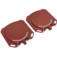 Red Sealey GA44 steering turntables with degree markings and handles for caster kingpin gauge sets.