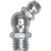 Sealey Grease Nipple 45° 1/4" BSP, silver metal, angled design with threaded base and smooth finish.