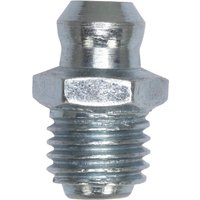 Sealey Grease Nipple Straight 1/4"UNF, silver metal, hexagonal base, threaded end, smooth top.