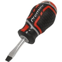 Sealey Gripmax slotted screwdriver with black and red ergonomic handle and chrome-plated steel shaft.