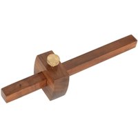 Sealey Hardwood Marking Gauge with a rectangular wooden body, brass knob, and adjustable sliding arm.