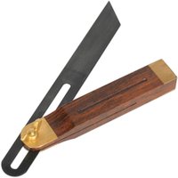 Hardwood sliding bevel with a dark wooden handle, brass accents, and an adjustable steel blade.