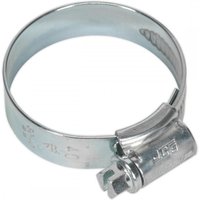 Zinc-plated hose clip by Sealey, Hi-Grip® design, adjustable Ø30-40mm, silver finish, pack of 20.