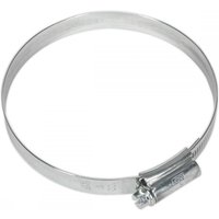 Sealey Hi-Grip zinc-plated hose clip, 80-100mm diameter, silver finish with screw adjustment, pack of 10.