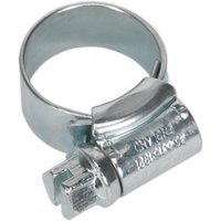 Sealey Hi-Grip zinc-plated hose clip, 11-16mm diameter, silver with screw adjustment, pack of 30.