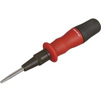 Red and black Sealey heavy duty automatic centre punch with textured grip and pointed metal tip.