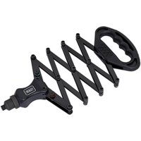"Black Sealey heavy duty lazy tong riveter with accordion-style arms and ergonomic handle"