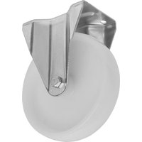 Sealey heavy-duty nylon castor wheel with fixed metal plate and smooth white wheel.