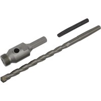 Sealey Hex Shank Diamond Core Drill Adaptor Set with silver hex shank, threaded adaptor, and long spiral drill bit.