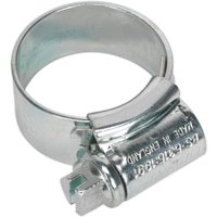Sealey High Grip zinc plated hose clip with screw mechanism and smooth band for secure fastening.
