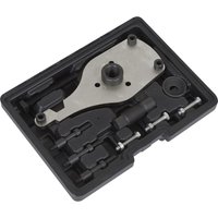 Sealey tool set for Ford 2.0D EcoBlue, includes metal plate and various attachments in black molded case.
