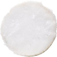 White circular Sealey Hook and Loop Polishing Bonnet with fluffy texture and soft edges.