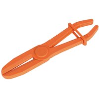 Orange Sealey hose pinch tool with curved jaws, ribbed handles, and a central pivot point.