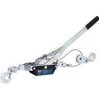 "Sealey HP1000 Hand Power Puller with steel cable, dual hooks, and black and silver metal body with rubber grip handle"