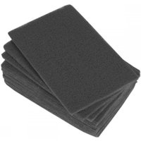 Sealey ultra-fine abrasive finishing pads, dark gray, rectangular 150x230mm, pack of 10, stacked neatly.