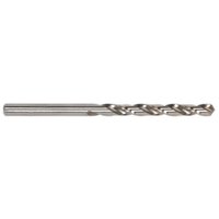 Silver Sealey HSS jobber drill bit with twisted flutes and cylindrical shank.