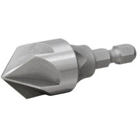 Sealey internal deburring and chamferring drill bit, silver, conical shape with hex shank and sharp cutting edges.