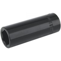 Black Sealey IS1218D deep impact socket, 18mm, with 1/2in square drive, smooth cylindrical design, engraved size marking.