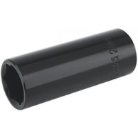 Black Sealey 21mm deep impact socket with 1/2in square drive, cylindrical shape, and engraved size marking.