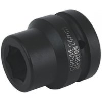 Black Sealey impact socket, 24mm, 1in square drive, with engraved size and model details on the side.