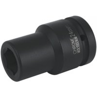 Black Sealey IS124D impact socket, 24mm deep, 1in square drive, with chrome text detailing on the side.