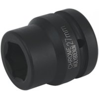 Black Sealey impact socket, 27mm size, 1in square drive, with engraved text and smooth matte finish.