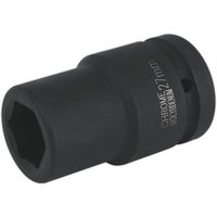 Black Sealey IS127D impact socket, 27mm deep, 1in square drive, with engraved size markings.