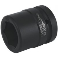 Black Sealey impact socket, 30mm size, 1-inch square drive, with engraved text on the side.