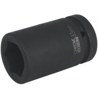 Black Sealey IS133D deep impact socket, 33mm, with 1in square drive and engraved size marking.