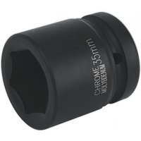 Black Sealey impact socket, 35mm size, 1-inch square drive, with engraved text on the side.
