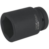 Black Sealey 1inSq drive impact socket with 41mm marking and durable chrome molybdenum construction.