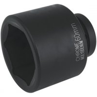 Black Sealey IS160 impact socket, 60mm, 1in square drive, with chrome text detailing on the side.