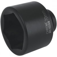 Black Sealey IS170 impact socket, 70mm, 1in square drive, with engraved size marking on the side.