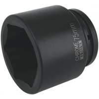 Black Sealey IS175 impact socket, 75mm, 1in square drive, with engraved size markings on the side.