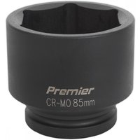 Black Sealey IS185 impact socket, 85mm, 1in square drive, with "Premier CR-MO 85mm" text on side.