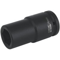 Black Sealey IS3424D impact socket, 24mm deep, 3/4in square drive, with engraved size marking on the side.