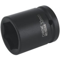 Black Sealey impact socket, 30mm, 3/4in square drive, with white engraved text on the side.