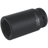 Black Sealey IS3432D impact socket, 32mm deep, 3/4in square drive, with hexagonal opening and chrome finish.