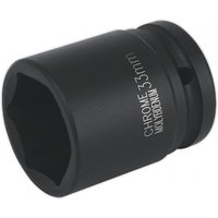 Black Sealey 33mm impact socket with 3/4in square drive, engraved text, and durable finish.
